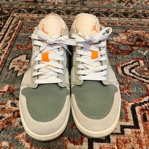 Jordan Olive and Yellow Sneakers